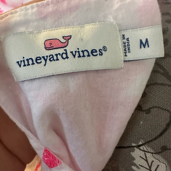 Vineyard Vines Palm Tree Smocked Women's Dress Knockout Pink - Size M - Picture 3 of 5